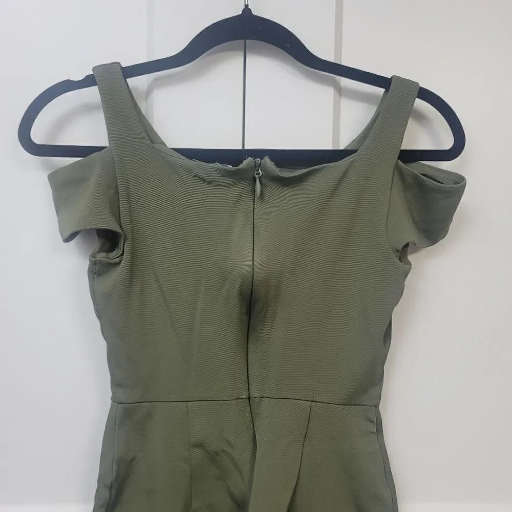 Bebe Bodycon Olive Green Dress, XSmall - Picture 5 of 8